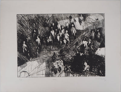 Laure MICHELINO : Métro, 1984 - Gravure (détail)