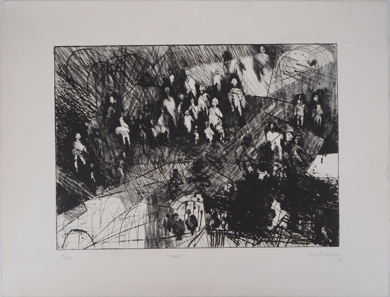 Laure MICHELINO : Métro, 1984 - Gravure (détail)