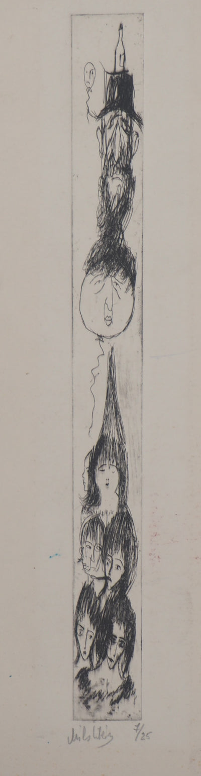 Zvi MILSHTEIN : Portrait de famille  - Gravure (détail)
