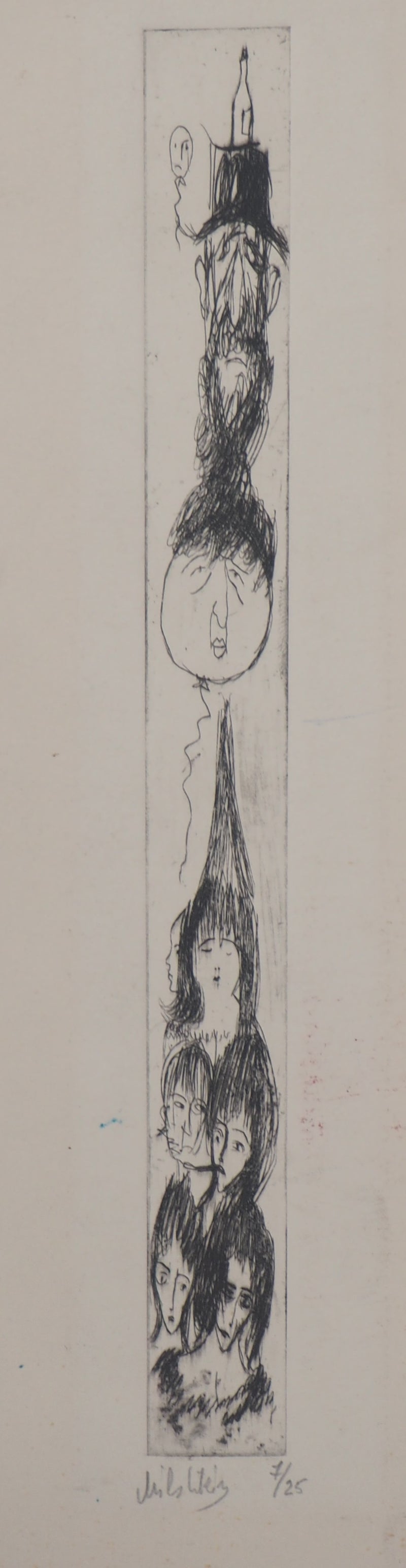 Zvi MILSHTEIN : Portrait de famille  - Gravure (détail)