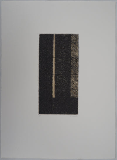 Philippe MINARD : Composition éclairée - Gravure (détail)