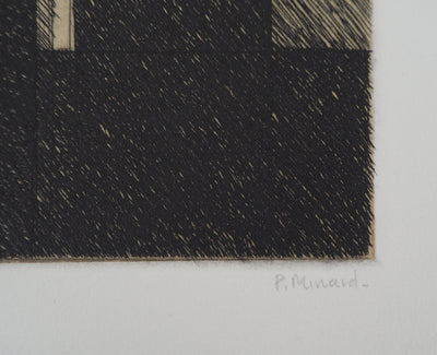Philippe MINARD : Composition éclairée - Gravure (détail)