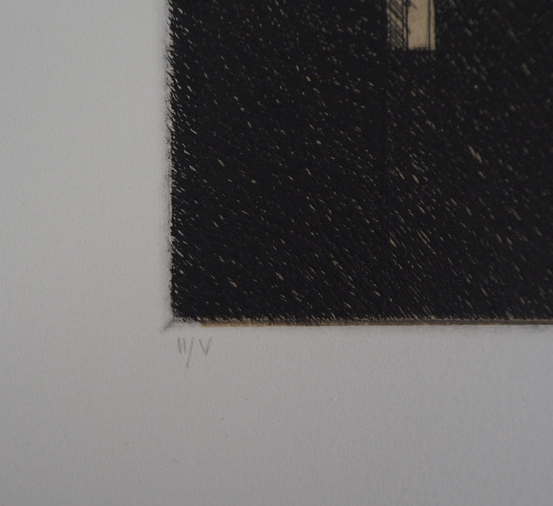 Philippe MINARD : Composition éclairée - Gravure (détail)
