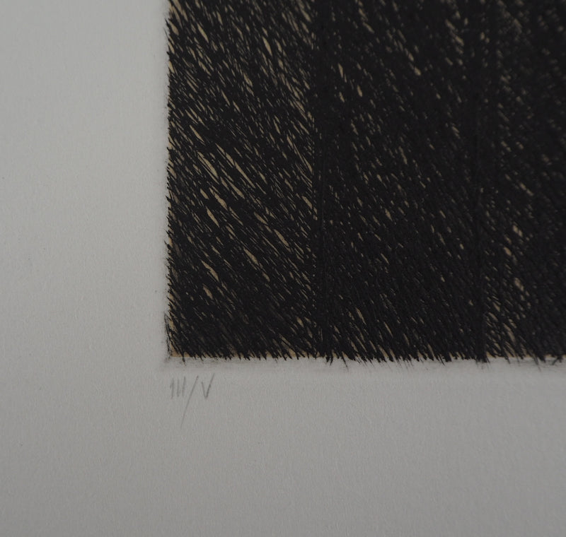 Philippe MINARD : Composition noire - Gravure (détail)