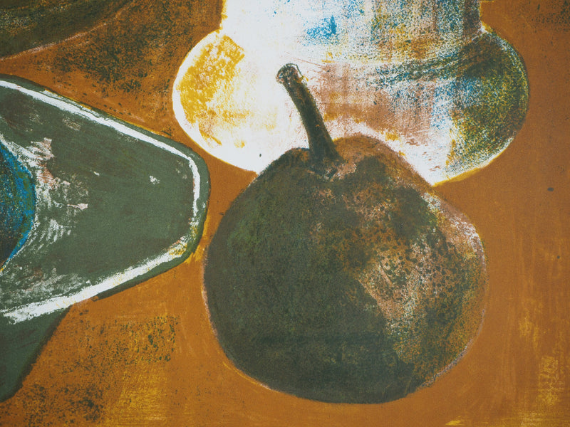 André MINAUX : Nature morte sur fond moutarde - Affiche (détail)
