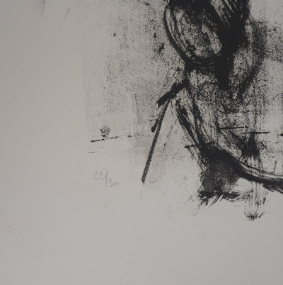 André MINAUX : Jeune fille à la natte, 1982 - Lithographie (détail)