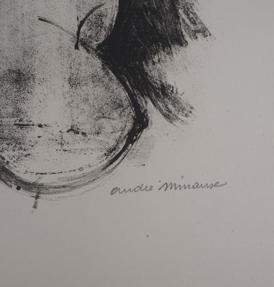 André MINAUX : Jeune fille à la natte, 1982 - Lithographie (détail)