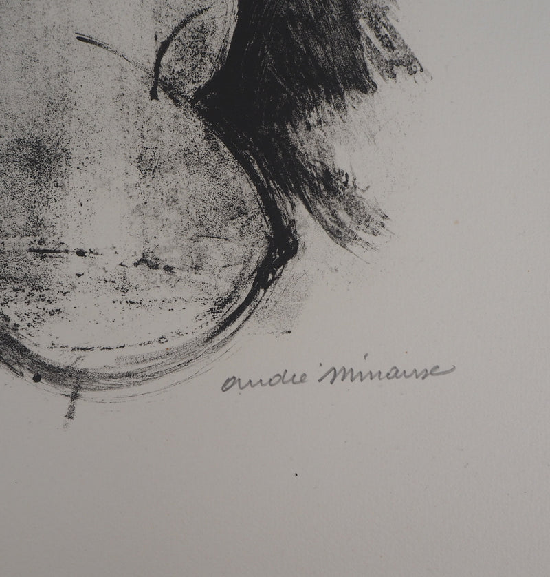 André MINAUX : Jeune fille à la natte, 1982 - Lithographie (détail)