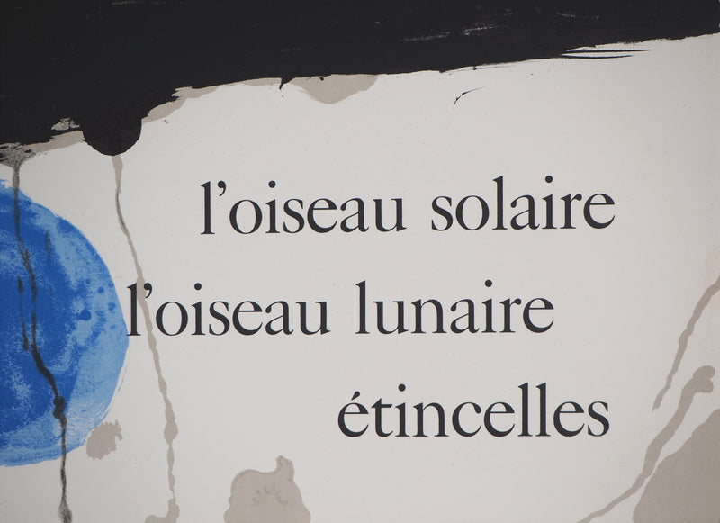 Joan MIRO : Oiseau solaire, lunaire et étincelles - Affiche (détail)