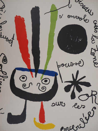 Joan MIRO : L'oiseau surréaliste, Lithographie originale (photo de détail 2) - Crédit photo : Galerie Art.Paris