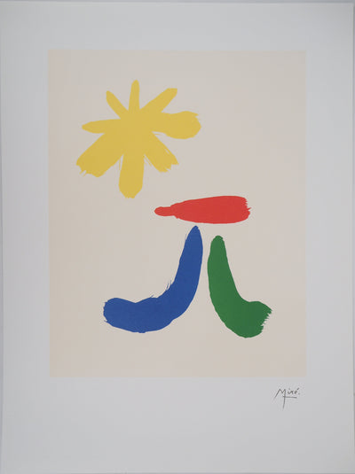 Joan MIRO : Personnage surréaliste et le Soleil, Lithographie originale (vue générale) - Crédit photo : Galerie Art.Paris