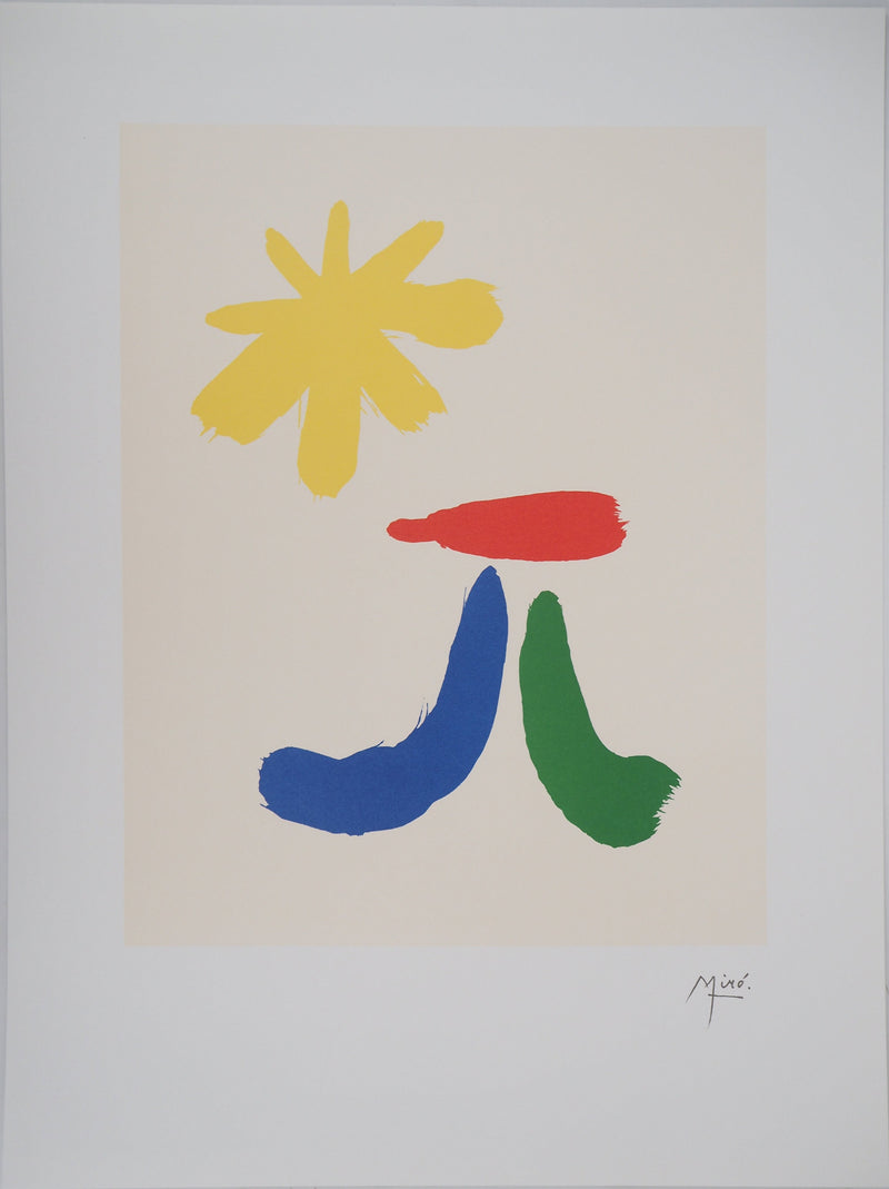 Joan MIRO : Personnage surréaliste et le Soleil, Lithographie originale (vue générale) - Crédit photo : Galerie Art.Paris