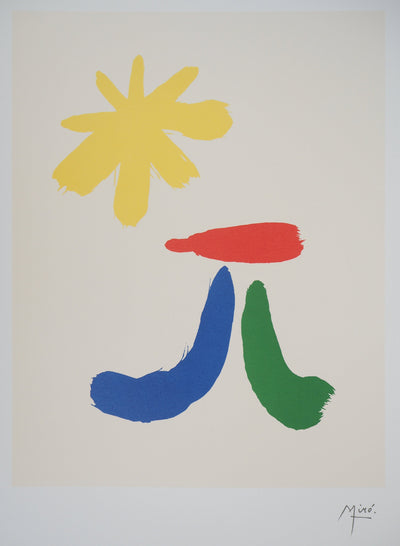 Joan MIRO : Personnage surréaliste et le Soleil, Lithographie originale (photo de détail 2) - Crédit photo : Galerie Art.Paris