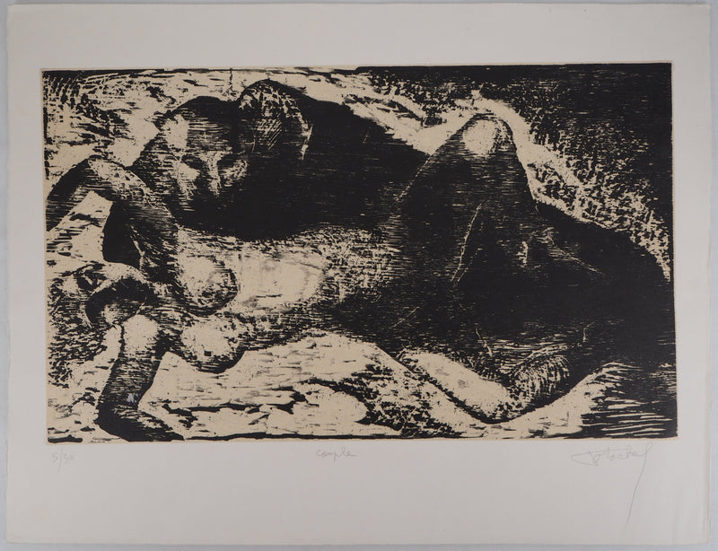 Francis MOCKEL : Couple - Gravure (détail)