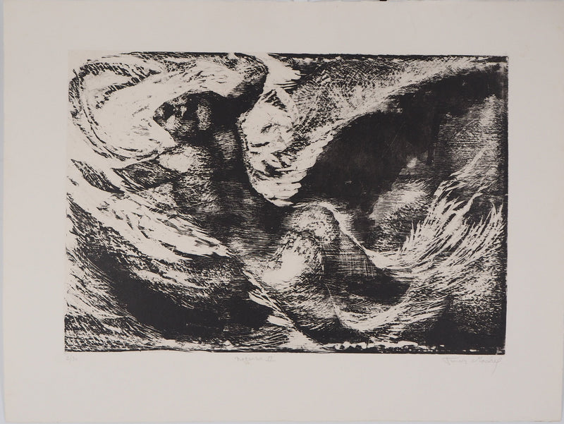 Francis MOCKEL : Nageuse II - Gravure (détail)