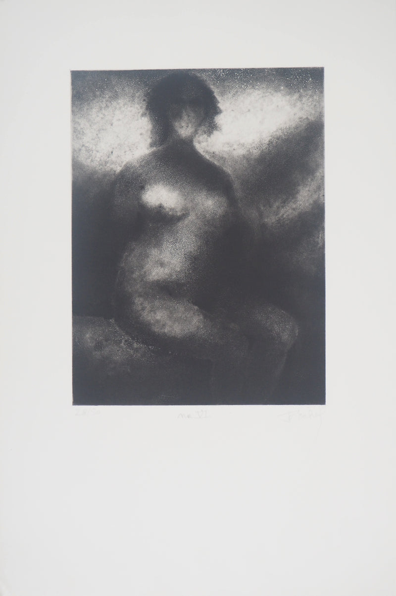 Francis MOCKEL : Série de nu : Nu VI  - Gravure (détail)