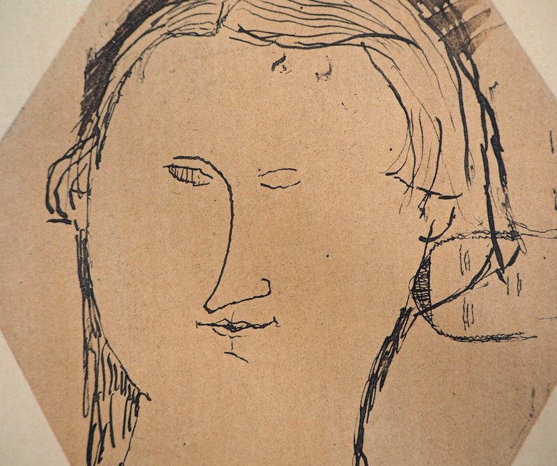 Amedeo MODIGLIANI : Chana Orloff - Lithographie (détail)
