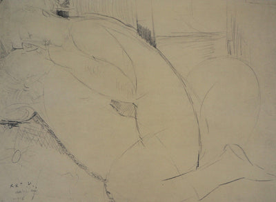 Amedeo MODIGLIANI : Le couple - Lithographie (détail)