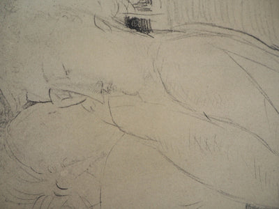 Amedeo MODIGLIANI : Le couple - Lithographie (détail)