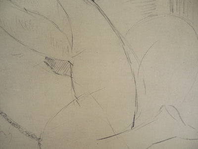 Amedeo MODIGLIANI : Le couple - Lithographie (détail)