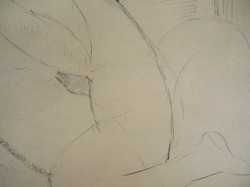 Amedeo MODIGLIANI : Le couple - Lithographie (détail)