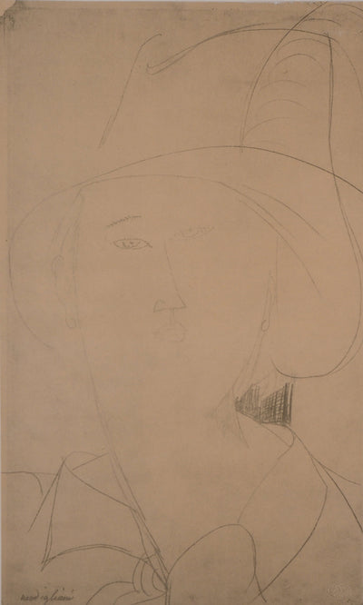 Amedeo MODIGLIANI : Femme avec un chapeau, 1959 - Lithographie