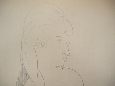 Amedeo MODIGLIANI : Femme en cheveux - Lithographie (détail)