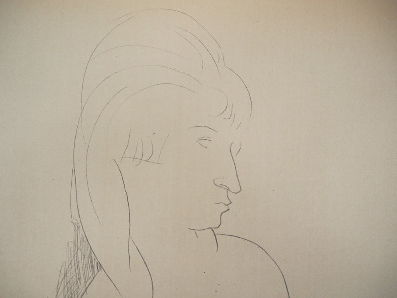 Amedeo MODIGLIANI : Femme en cheveux - Lithographie (détail)