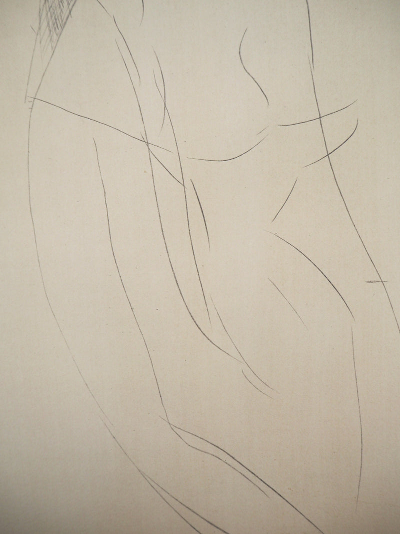 Amedeo MODIGLIANI : Femme en cheveux - Lithographie (détail)