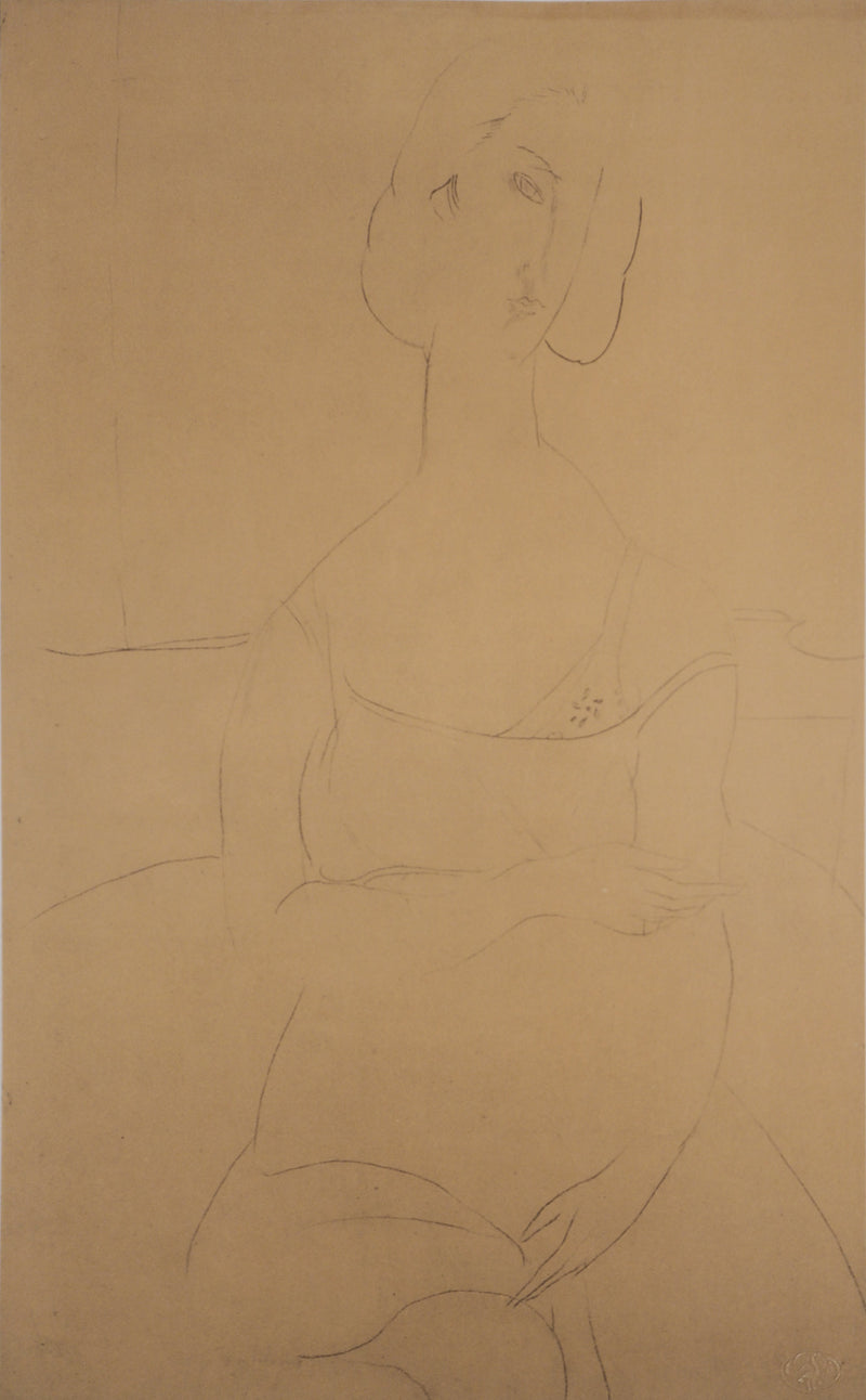 Amedeo MODIGLIANI : Femme en robe de nuit, 1959 - Lithographie