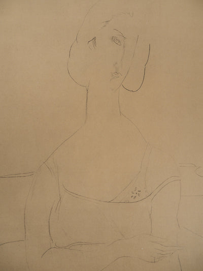 Amedeo MODIGLIANI : Femme en robe de nuit, 1959 - Lithographie (détail)