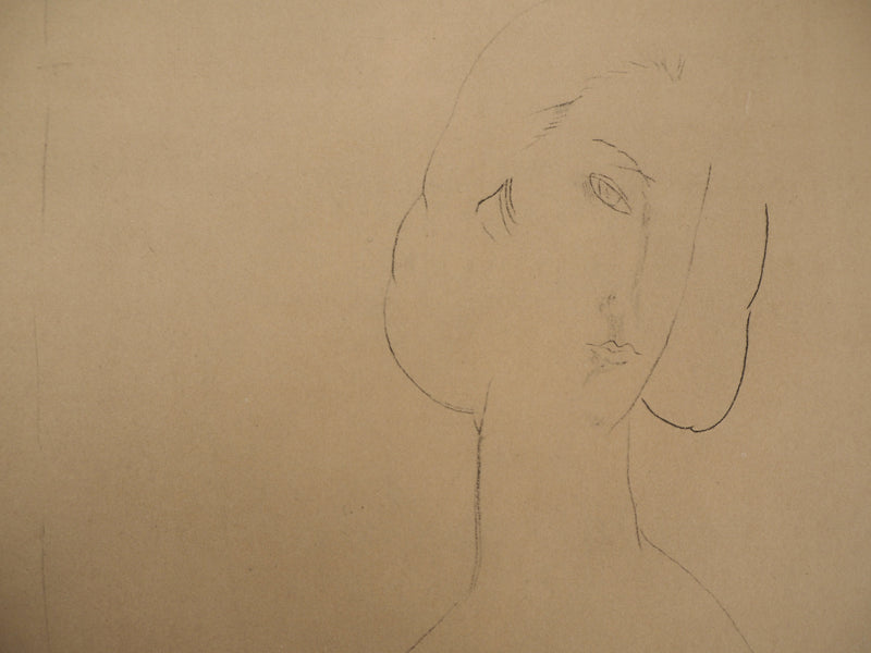 Amedeo MODIGLIANI : Femme en robe de nuit, 1959 - Lithographie (détail)