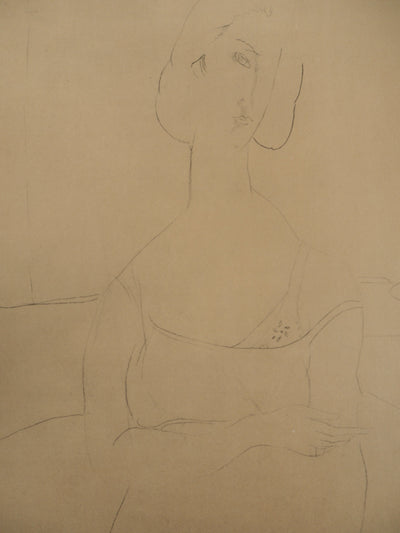 Amedeo MODIGLIANI : Femme en robe de nuit, 1959 - Lithographie (détail)