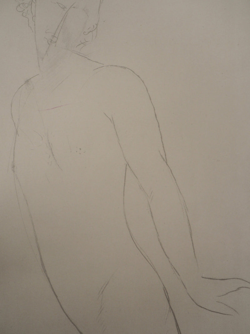 Amedeo MODIGLIANI : Homme nu, 1959 - Lithographie (détail)