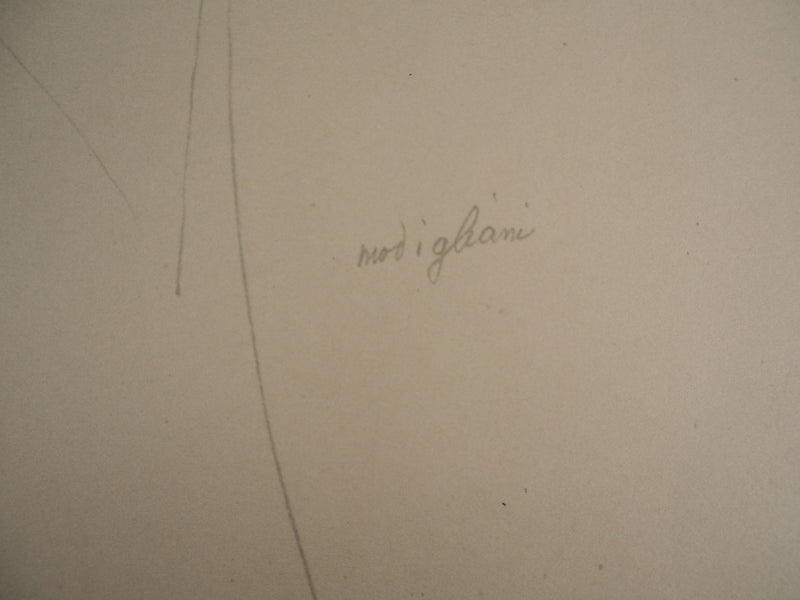 Amedeo MODIGLIANI : Homme qui porte un chapeau, 1959 - Lithographie (détail)