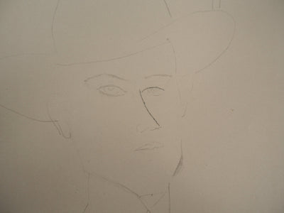 Amedeo MODIGLIANI : Homme qui porte un chapeau, 1959 - Lithographie (détail)