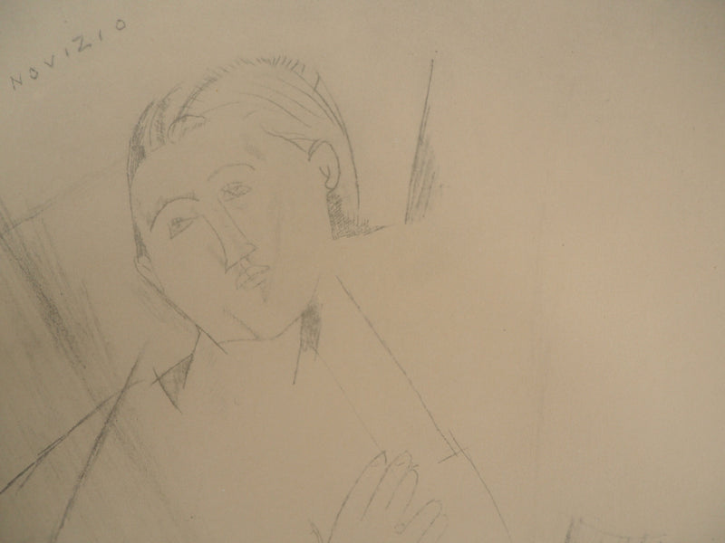 Amedeo MODIGLIANI : Le novice, 1959 - Lithographie (détail)