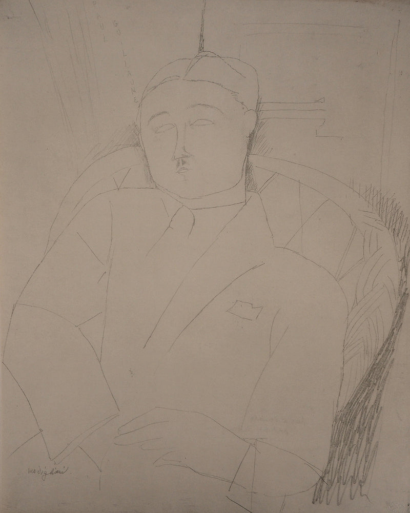 Amedeo MODIGLIANI : Portrait de Paul Guillaume, 1959 - Lithographie