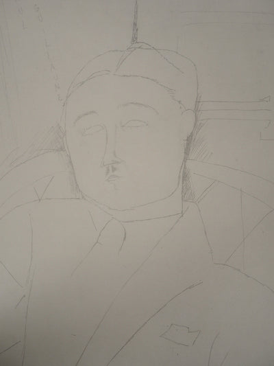 Amedeo MODIGLIANI : Portrait de Paul Guillaume, 1959 - Lithographie (détail)