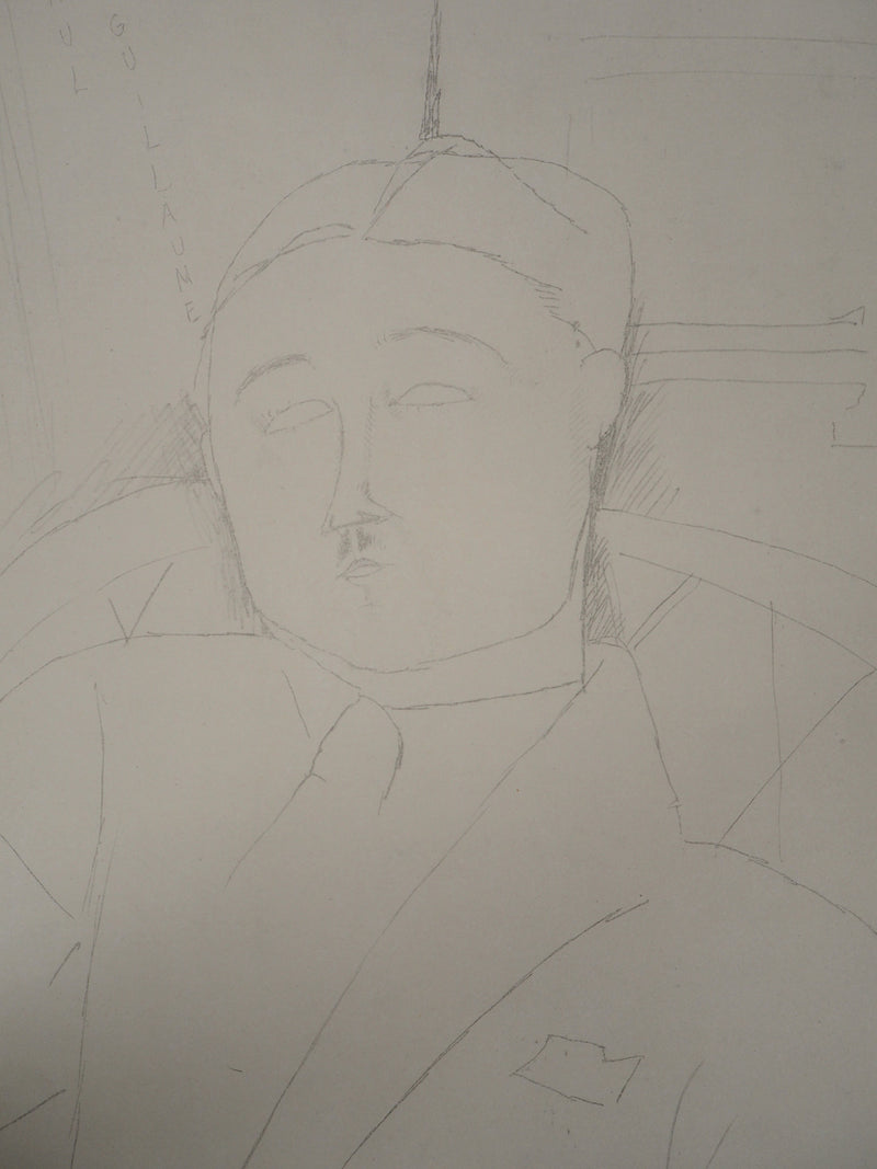 Amedeo MODIGLIANI : Portrait de Paul Guillaume, 1959 - Lithographie (détail)