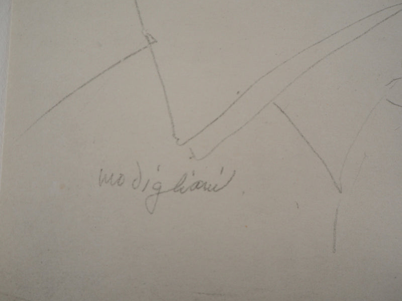 Amedeo MODIGLIANI : Portrait de Paul Guillaume, 1959 - Lithographie (détail)