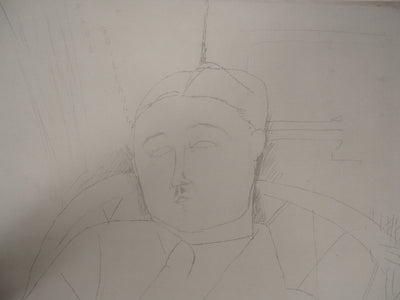 Amedeo MODIGLIANI : Portrait de Paul Guillaume, 1959 - Lithographie (détail)