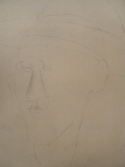 Amedeo MODIGLIANI : Portrait de Blaise Cendrars, 1959 - Lithographie (détail)