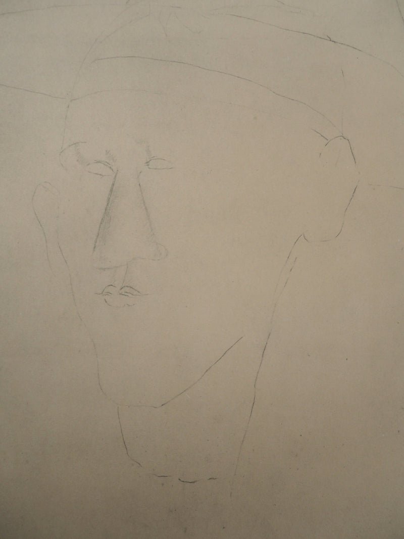 Amedeo MODIGLIANI : Portrait de Blaise Cendrars, 1959 - Lithographie (détail)