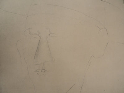 Amedeo MODIGLIANI : Portrait de Blaise Cendrars, 1959 - Lithographie (détail)