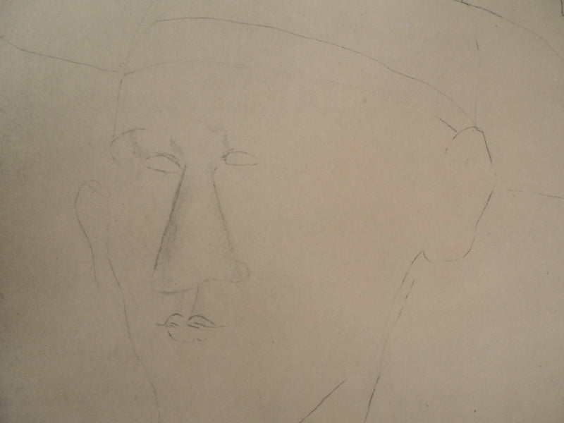 Amedeo MODIGLIANI : Portrait de Blaise Cendrars, 1959 - Lithographie (détail)