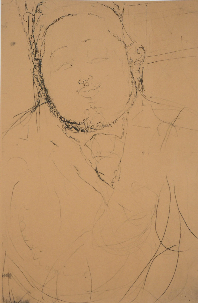 Amedeo MODIGLIANI : Portrait de Diego Riviera, 1959 - Lithographie