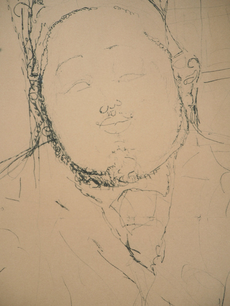 Amedeo MODIGLIANI : Portrait de Diego Riviera, 1959 - Lithographie (détail)