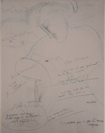 Amedeo MODIGLIANI : La table d'émeraude, 1959 - Lithographie