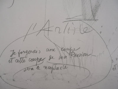 Amedeo MODIGLIANI : La table d'émeraude, 1959 - Lithographie (détail)